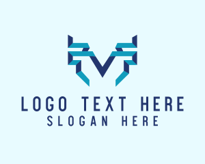 Printing - Ribbon Media Letter M logo design