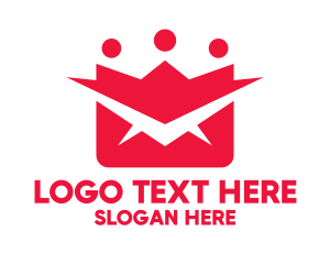 Edgy - Red Mail Crown logo design
