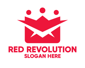 Red Mail Crown logo design