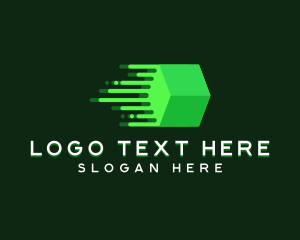 Tongue Out - Fast Logistics Cube logo design