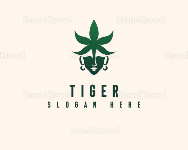 Organic Marijuana Lady Logo