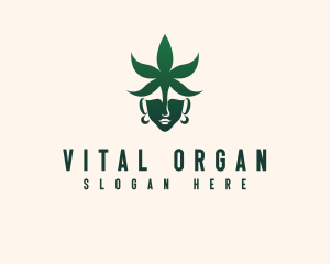 Organic Marijuana Lady logo design