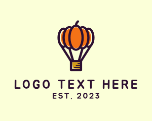 Air - Pumpkin Hot Air Balloon logo design