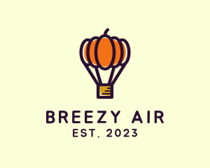 Pumpkin Hot Air Balloon logo design