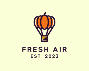 Pumpkin Hot Air Balloon logo design