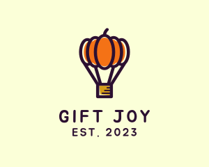 Pumpkin Hot Air Balloon logo design