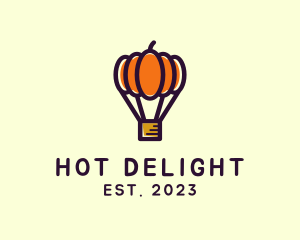 Pumpkin Hot Air Balloon logo design