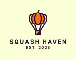 Pumpkin Hot Air Balloon logo design