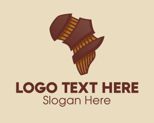 Travel Agency - Brown Musical African Map logo design