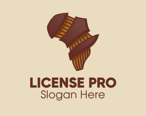 Brown Musical African Map  logo design