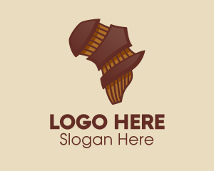 Ornament Frame - Brown Musical African Map logo design