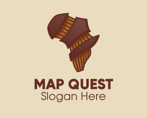 Brown Musical African Map  logo design