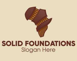 Music Shop - Brown Musical African Map logo design