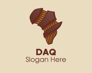 Music School - Brown Musical African Map logo design