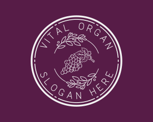 Organic Grapes Plantation logo design