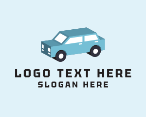 Toy Store - Isometric Automotive Car logo design