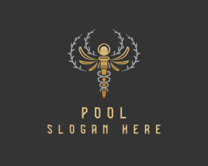 Hospital - Gold Caduceus Wreath logo design