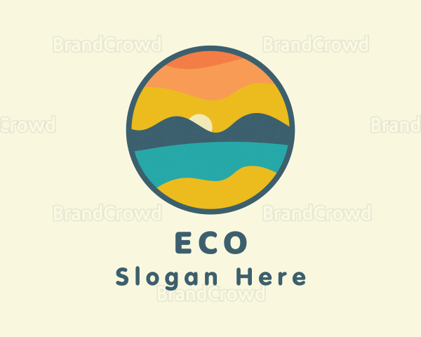 Summer Sunset Island Logo