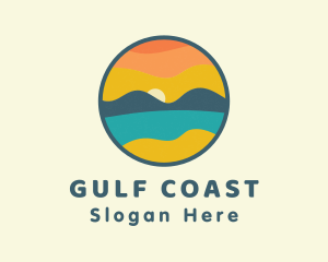 Summer Sunset Island logo design