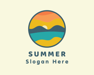 Summer Sunset Island logo design