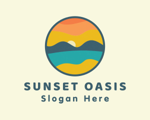 Summer Sunset Island logo design