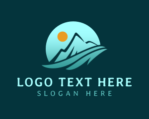 Hiking - Mountain Sun Travel logo design