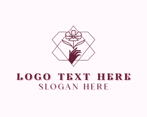 Mindfulness - Flower Beauty Hand logo design