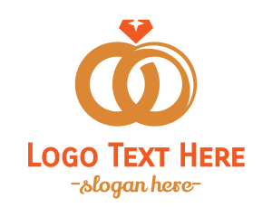 Engagement Ring - Wedding Marriage Rings logo design