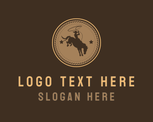 Horseback Riding - Rodeo Western Cowboy logo design