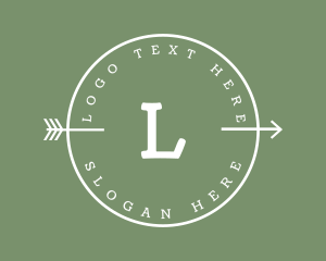 Hip - White Arrow Seal Letter logo design