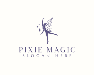 Pixie - Woman Fairy Ballerina logo design