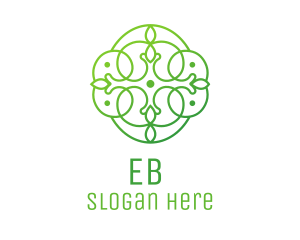 Green Floral Cross Logo