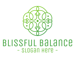 Green Floral Cross logo design