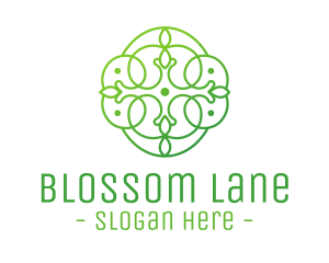 Green Floral Cross logo design