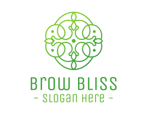 Green Floral Cross logo design