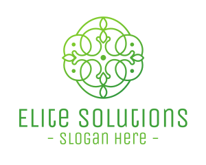 Green Floral Cross logo design