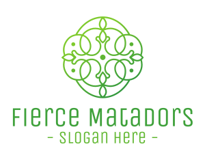 Green Floral Cross logo design