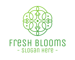 Spring - Green Floral Cross logo design