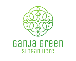 Green Floral Cross logo design