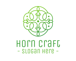 Green Floral Cross logo design