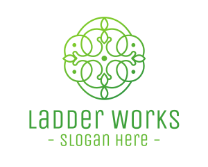 Green Floral Cross logo design