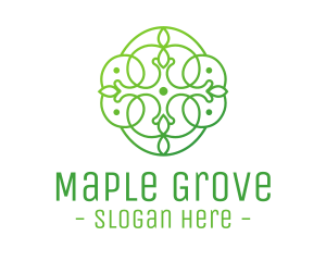 Green Floral Cross logo design