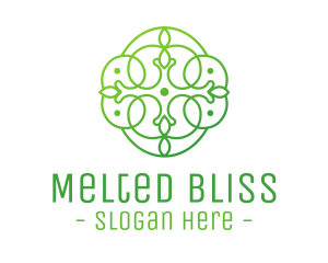 Green Floral Cross logo design