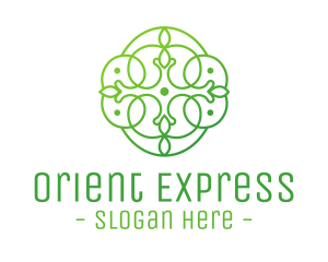 Green Floral Cross logo design