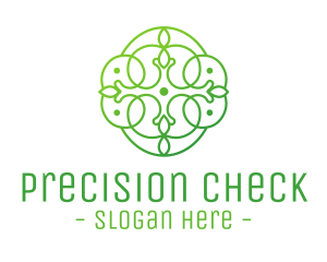 Green Floral Cross logo design