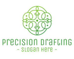 Green Floral Cross logo design