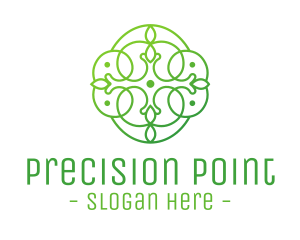 Green Floral Cross logo design