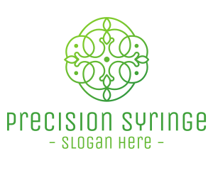 Green Floral Cross logo design