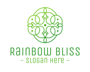 Green Floral Cross logo design