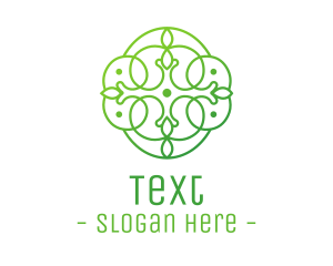 Green Floral Cross logo design